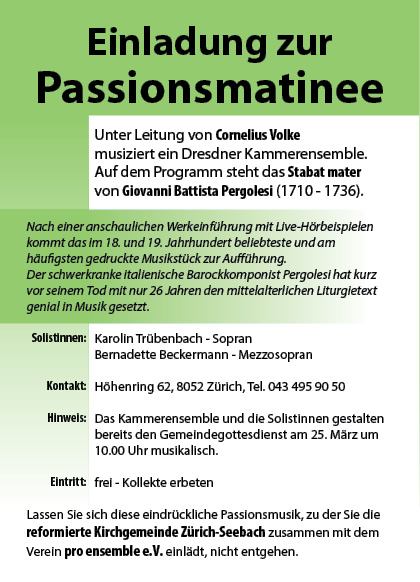 Passionsmatinee in Z�rich